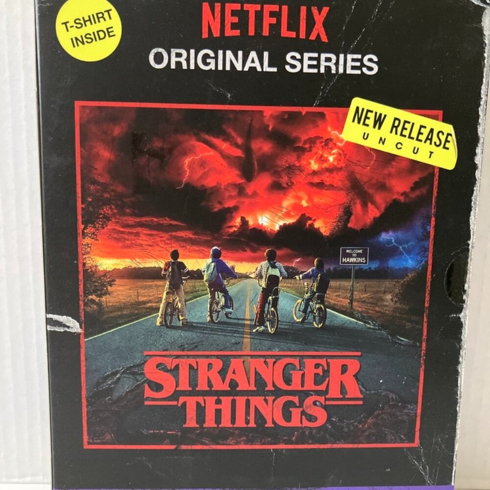 Netflix Men’s Stranger Things Graphic Tee in VHS Box, Black Size SM